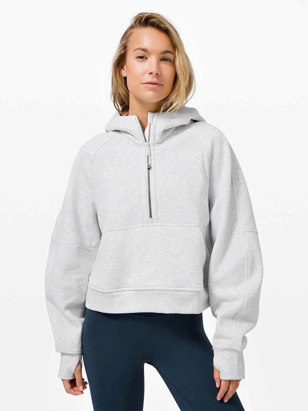 lululemon Scuba Oversized Half-Zip Hoodie Light Gray M/L